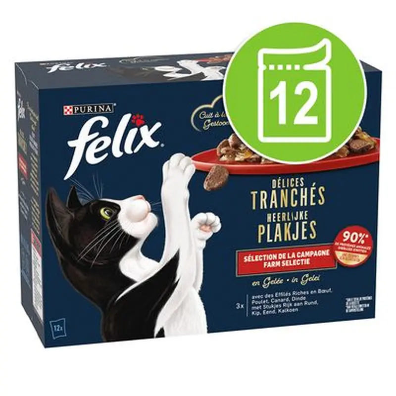 Felix Deliciously Sliced 12 x 80g - Farm Selection in Jelly