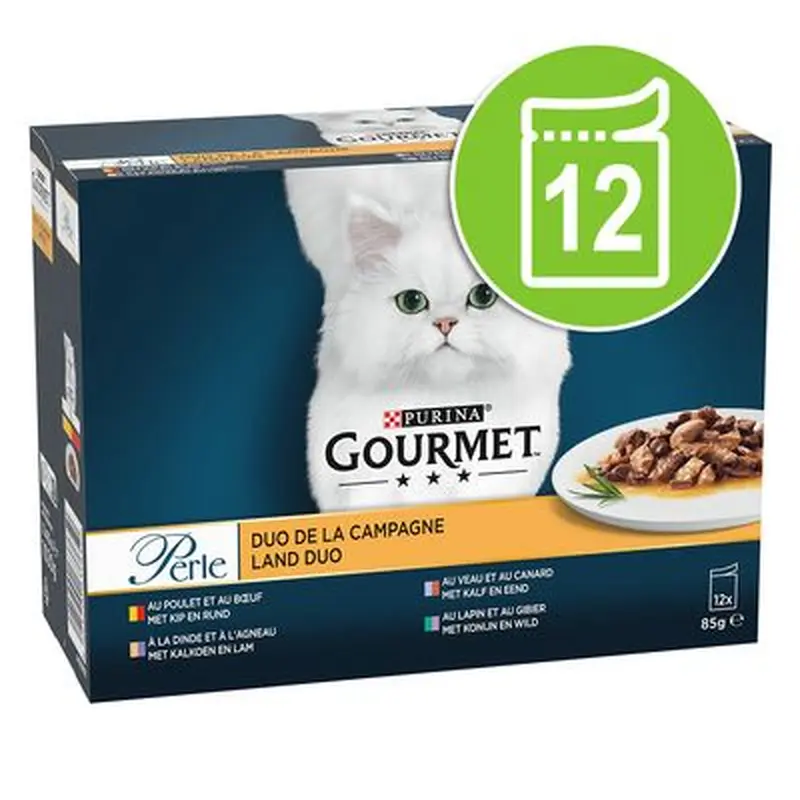 Gourmet Perle Pouches Mixed Pack 12 x 85g - Delicate Fillets with Vegetables