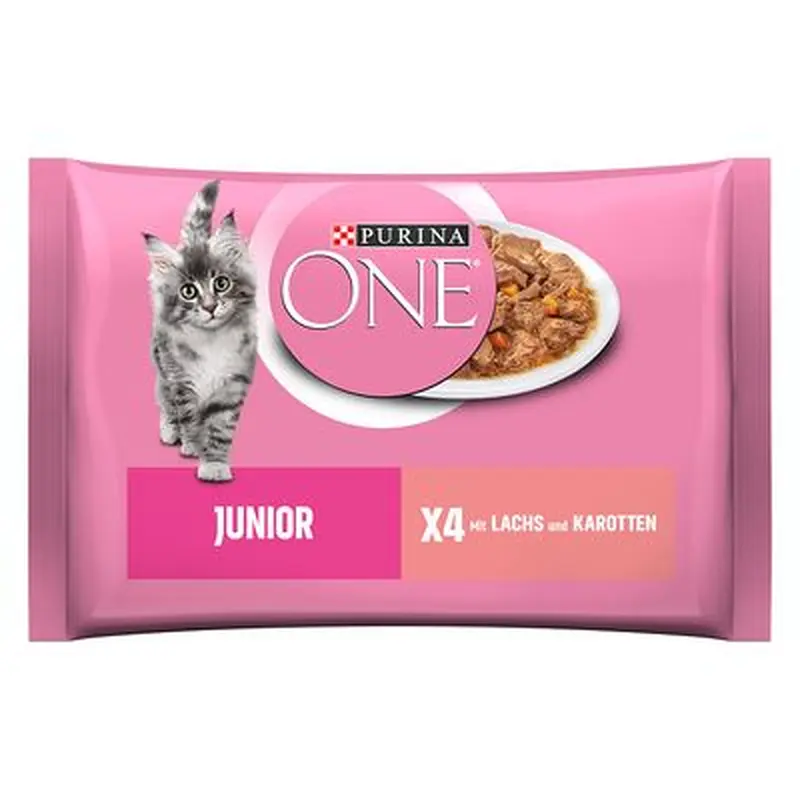 PURINA ONE Junior - Salmon & Carrots (4 x 85g)