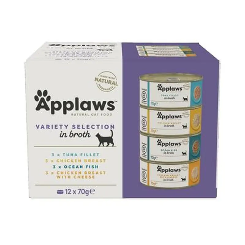 Applaws Cat Food 70g - Tuna / Fish - Mixed Pack: Mixed Selection in Broth 12 x 70g