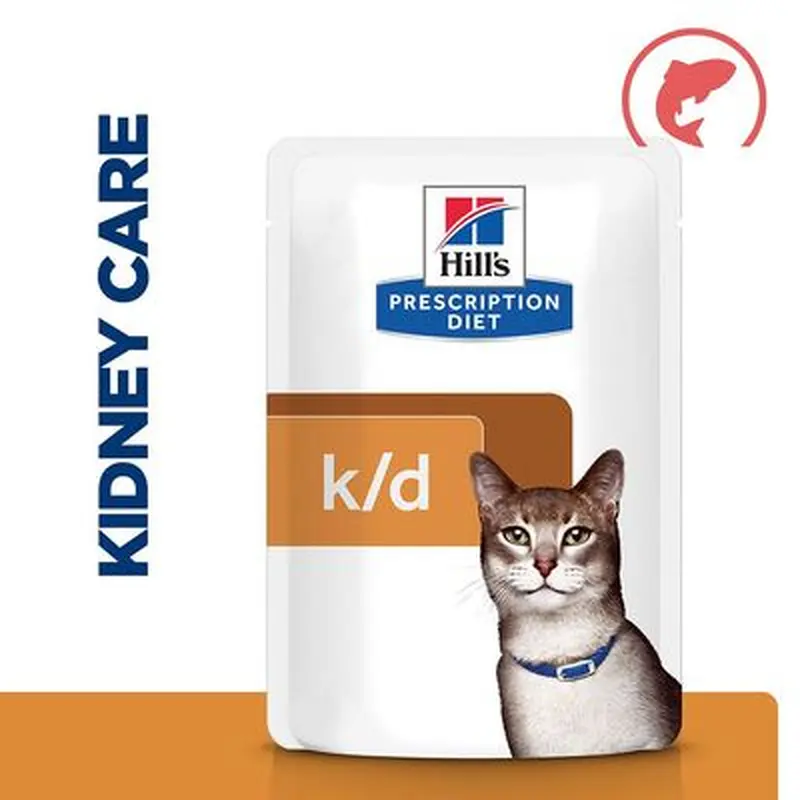 Hill's Prescription Diet Feline k/d Kidney Care - 12 x 85g Salmon Pouches