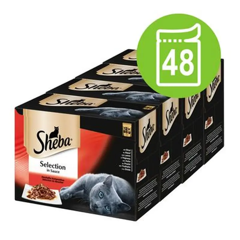Sheba Pouches Fine Flakes 48 x 85g - Poultry Collection in Jelly