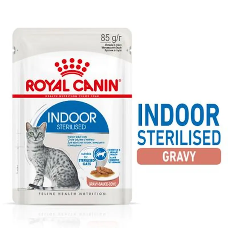 Royal Canin Indoor Sterilised in Gravy - 12 x 85g