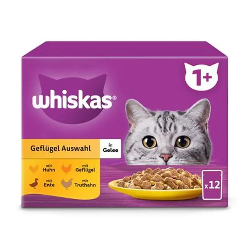 Whiskas 1+ Adult Pouches 12 x 85g - Poultry Feasts in Gravy
