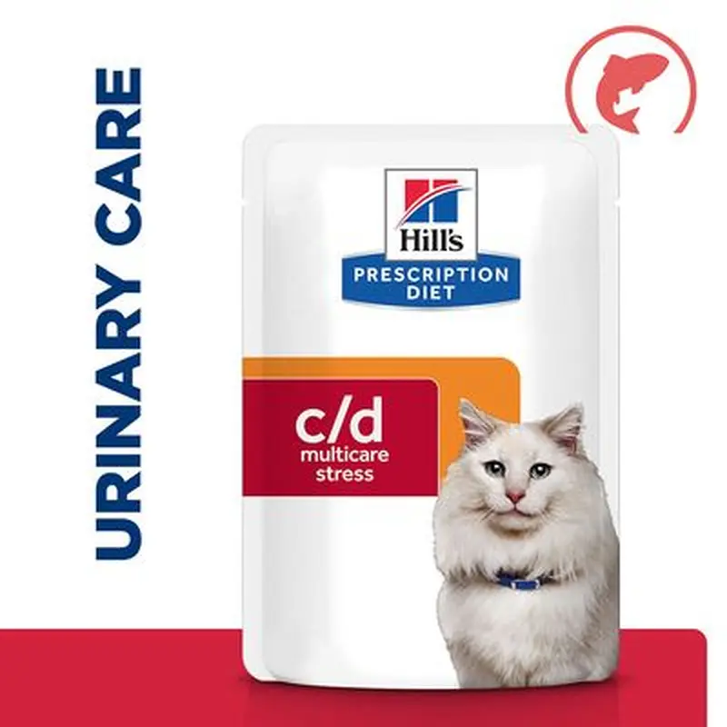 Hill's Prescription Diet Feline c/d Urinary Stress - Salmon - 12 x 85g Pouches