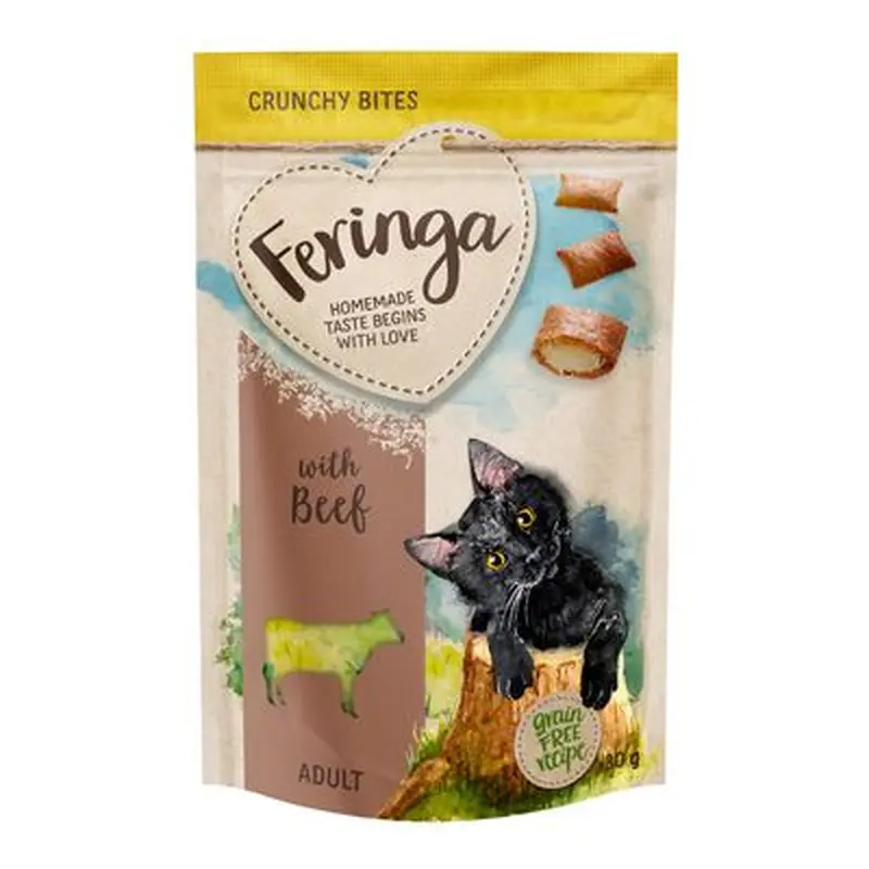 Feringa Crunchy Bites Cat Snacks - Special Price! * - Mix III: Beef, Salmon, Yoghurt (12 x 30g)