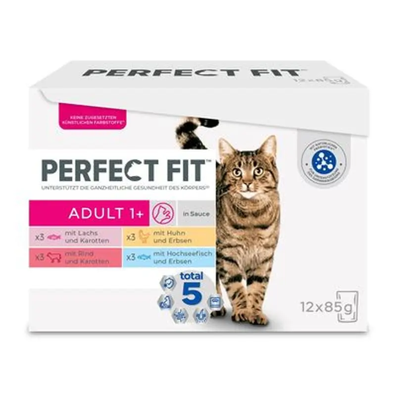 Perfect Fit Adult 1+ Pouches  Meat & Fish in Sauce - Saver Pack: 24 x 85g