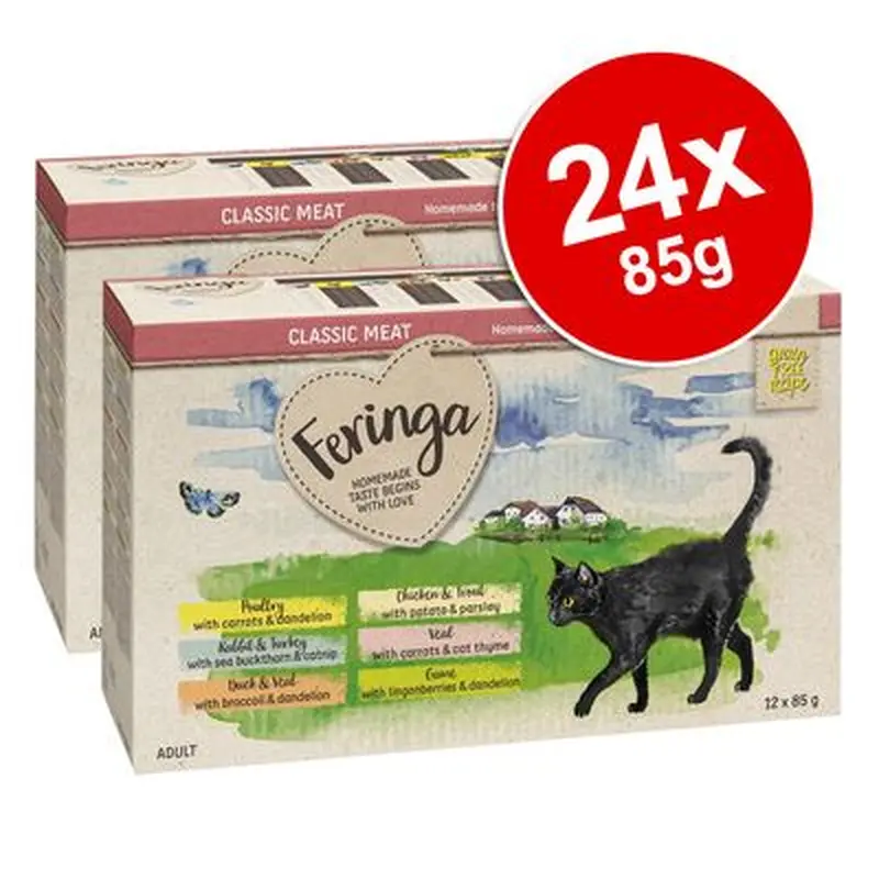 Feringa Classic Meat Menu Pouches Saver Pack 24 x 85g - Trout & Chicken with Potato
