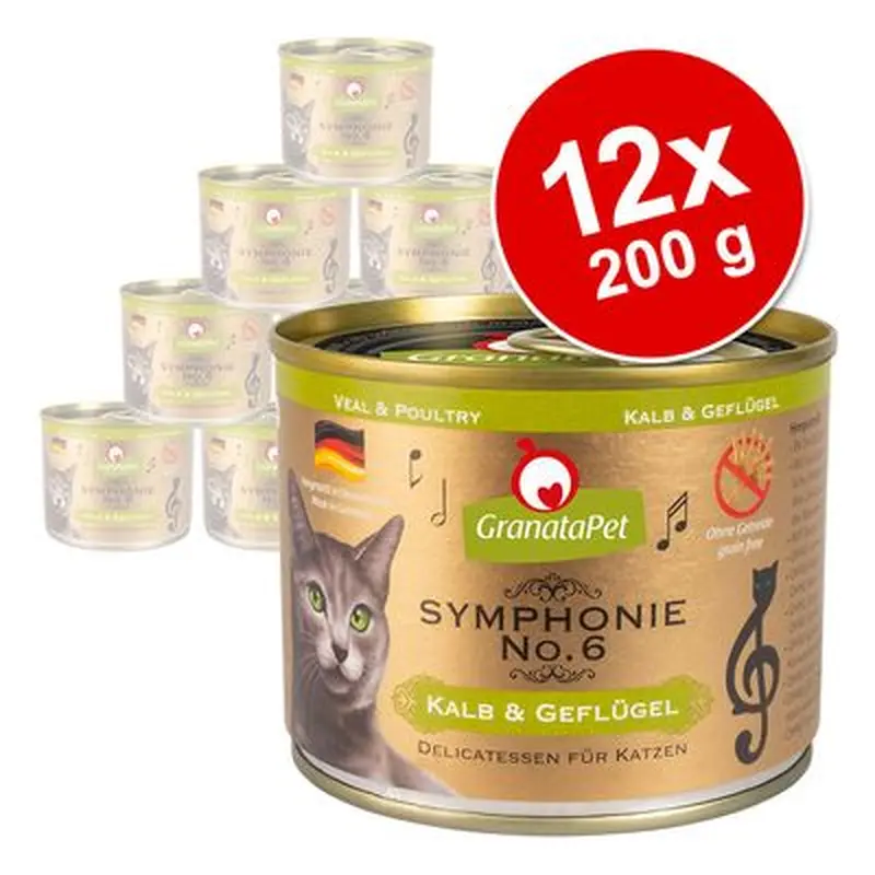 GranataPet Symphony 12 x 200 g Economy Pack - Mix package (6 varieties)