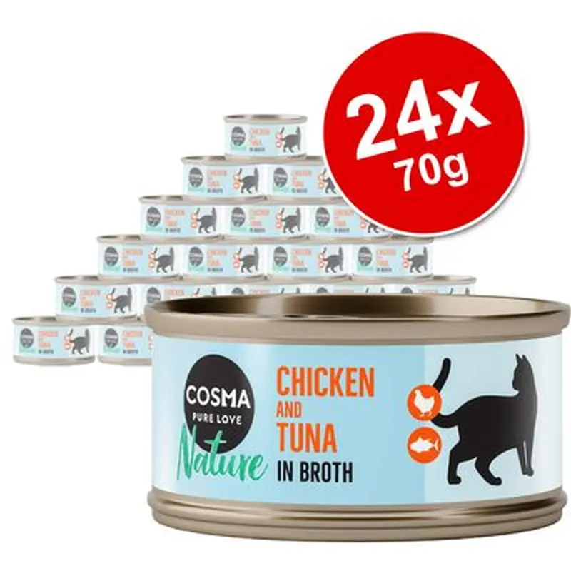 Cosma Nature Saver Pack 24 x 70g - Chicken with Chicken Ham