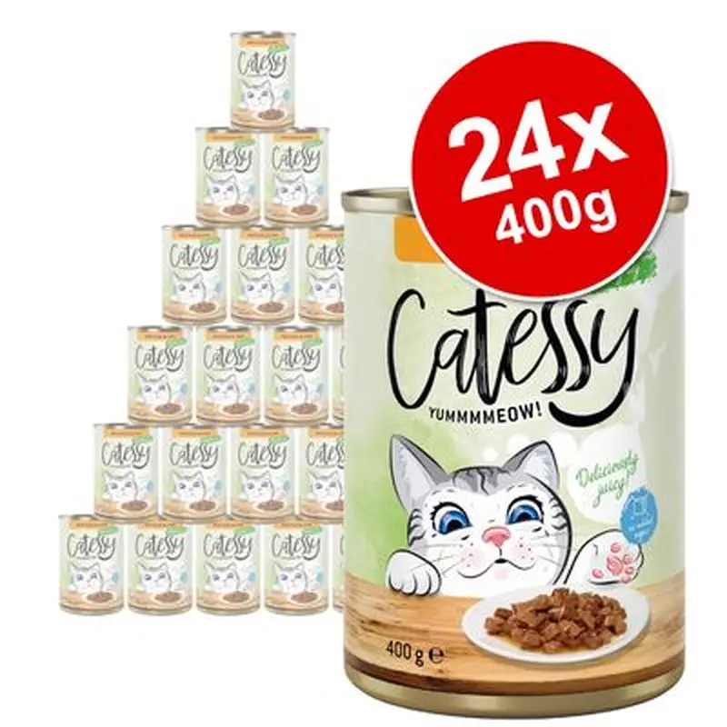Catessy Chunks in Gravy or Jelly Saver Pack 24 x 400g - Chicken in Jelly