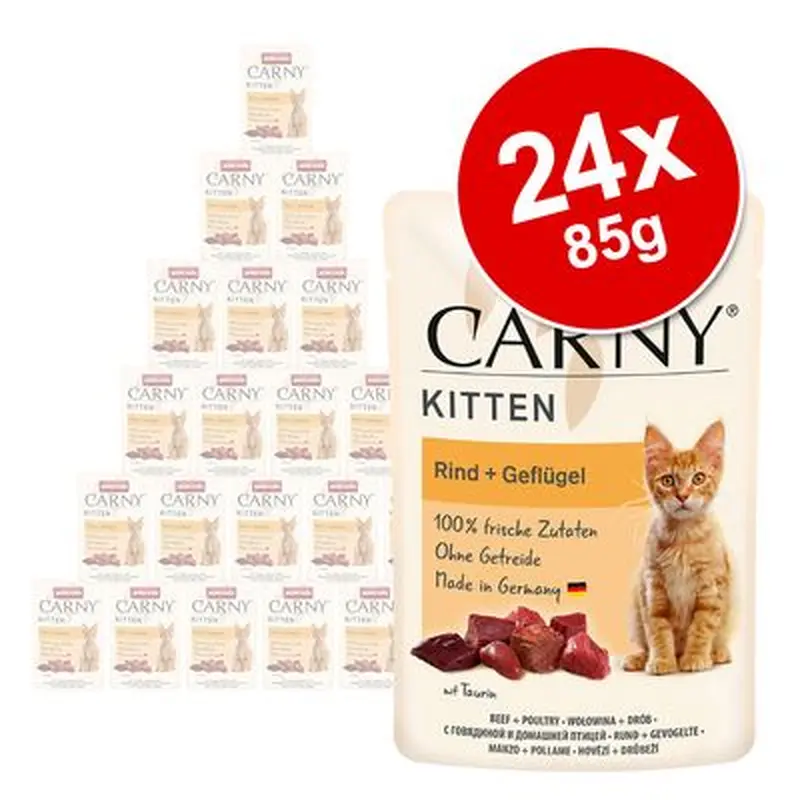 animonda Carny Kitten Pouch Saver Pack 24 x 85g - Beef, Veal & Chicken