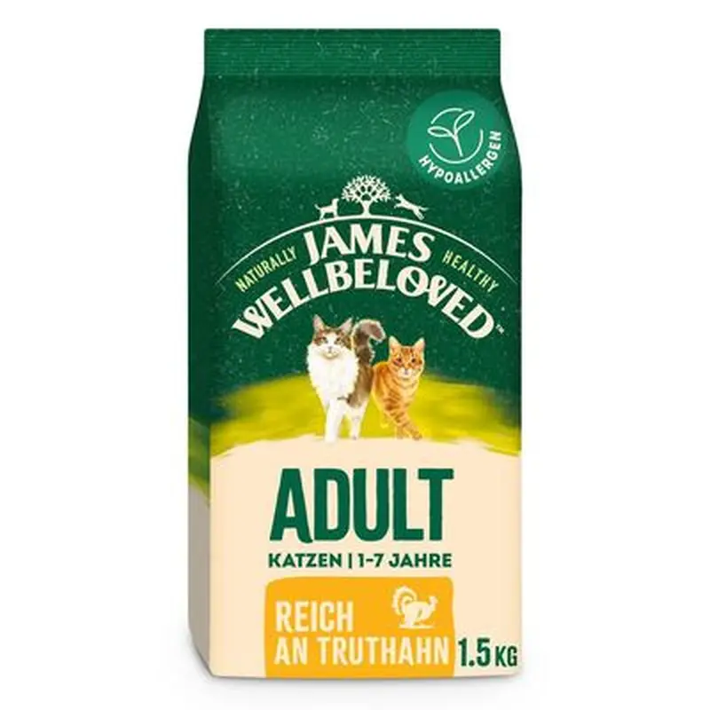 James Wellbeloved Adult Cat Hypoallergenic Turkey & Rice - 1.5kg