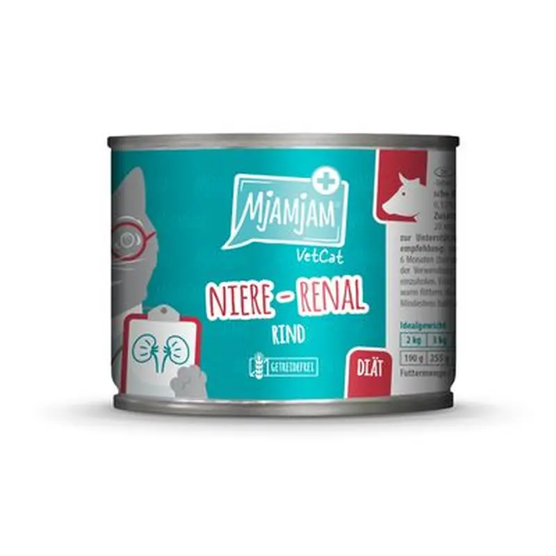 MjAMjAM VetCat Kidney/Renal 6 x 200g - Beef