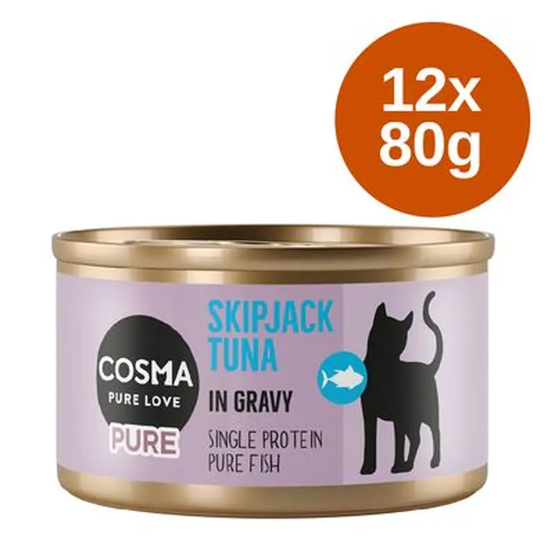 Cosma Pure Saver Pack 12 x 80g - Skipjack Tuna
