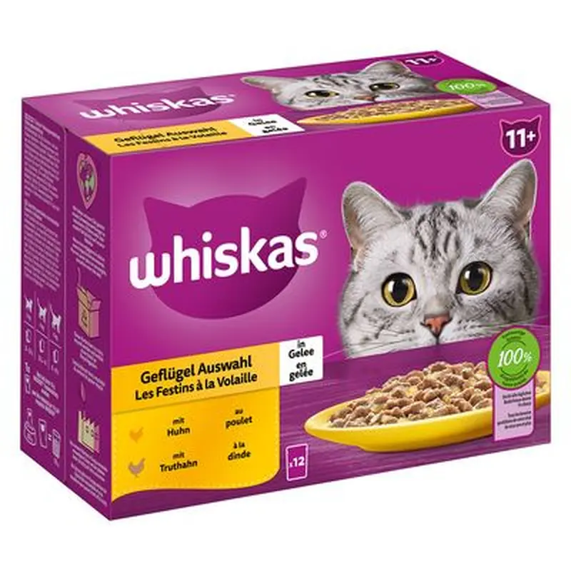 Whiskas Senior Pouches 12 x 85g - 7+ Mixed Selection in Gravy