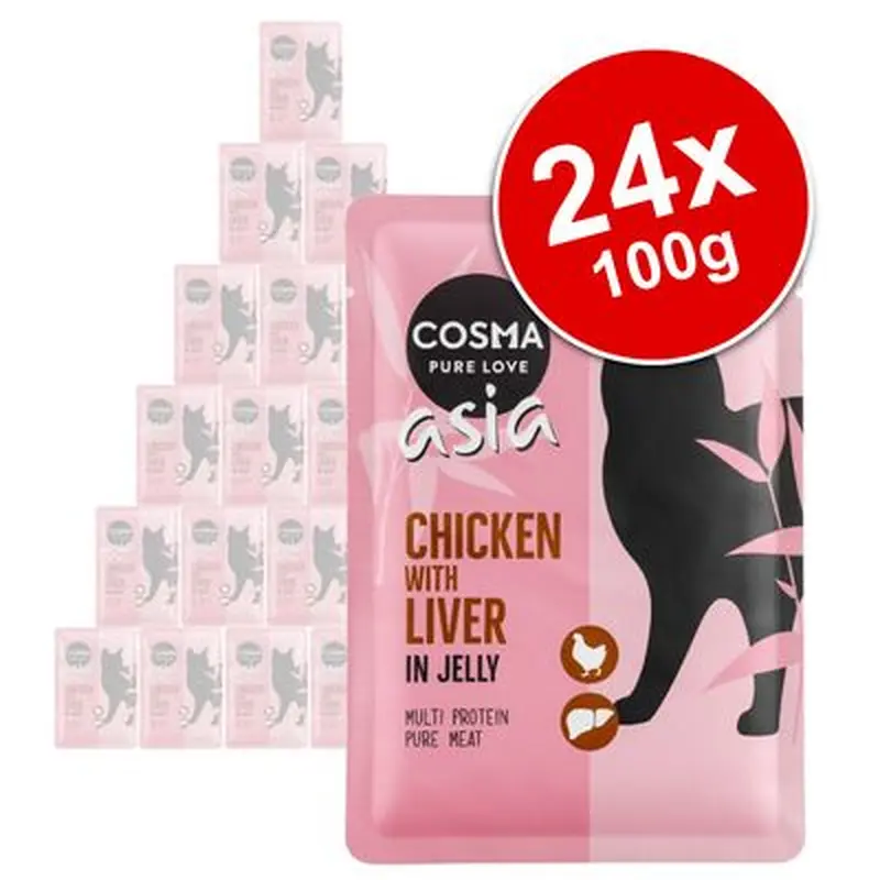 Cosma Asia in Jelly Pouches Saver Pack 24 x 100g - Tuna with Crab Meat