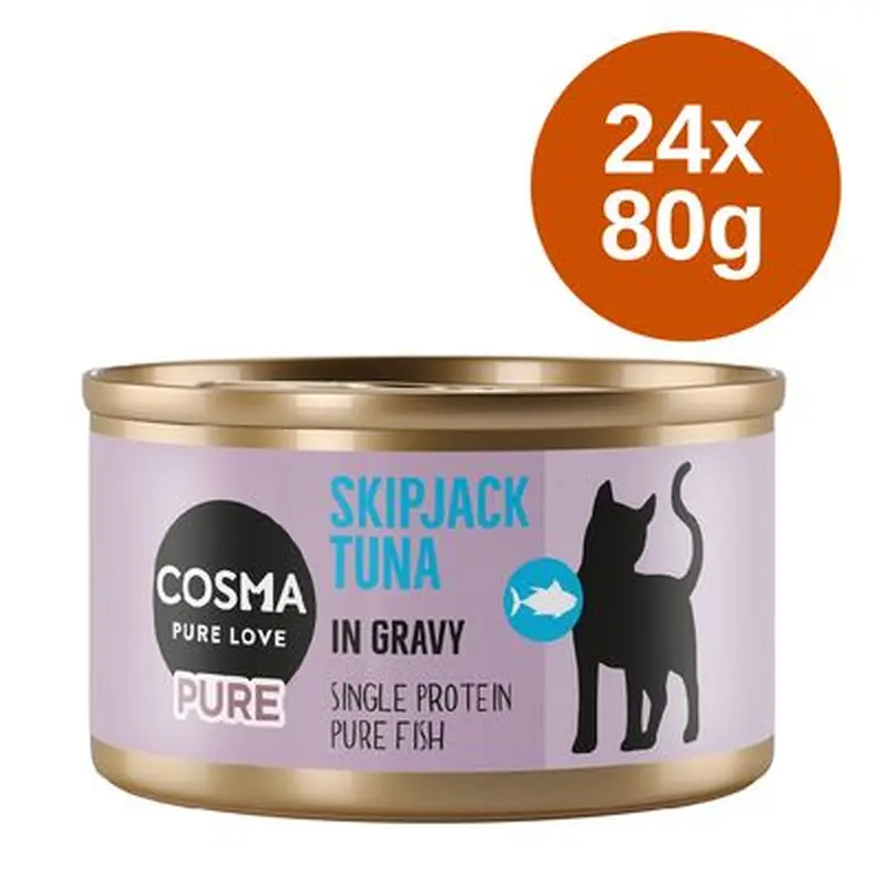 Cosma Pure Saver Pack 24 x 80g - Skipjack Tuna