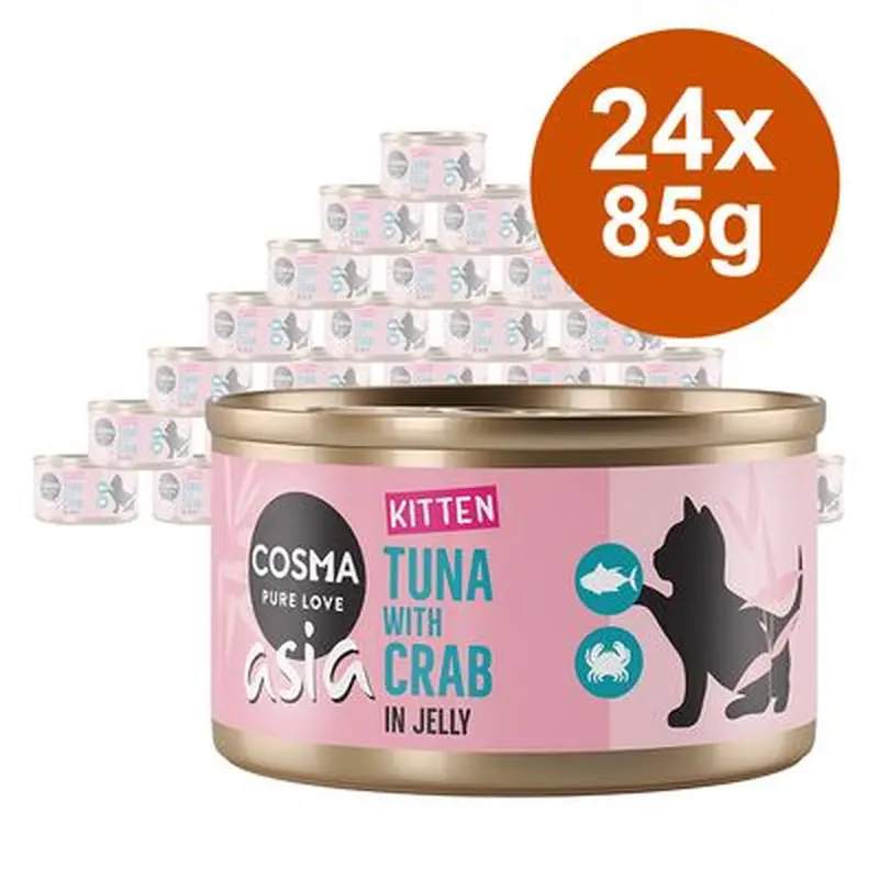 Cosma Asia Kitten in Jelly  Saver Pack 24 x 85g - Chicken with Chicken Liver