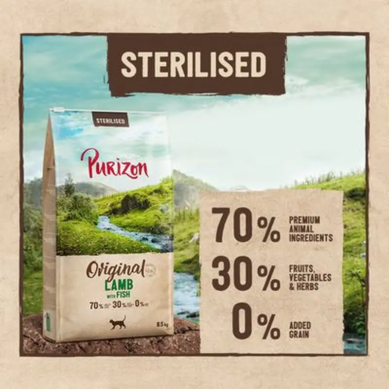 Purizon Sterilised Adult Grain-Free Lamb with Fish - 6.5kg