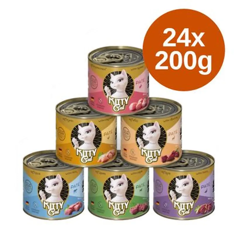 Kitty Cat Adult Pate Saver Pack 24 x 200g - Mixed Pack I (6 Varieties)