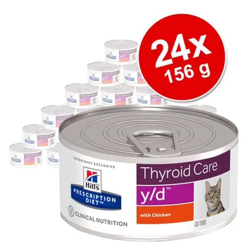Hill's Feline Prescription Diet Cans Saver Pack 24 x 156g - y/d Thyroid Care Cans
