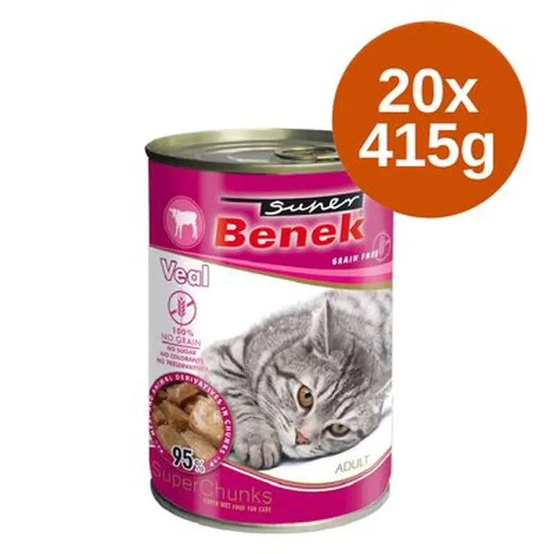 Super Benek grain-free chunks Saver Pack 20 x 415 g - Rabbit in sauce