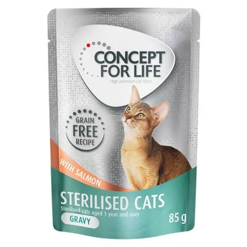 Concept for Life Sterilised Cats Salmon Grain-Free - in Gravy - 12 x 85g