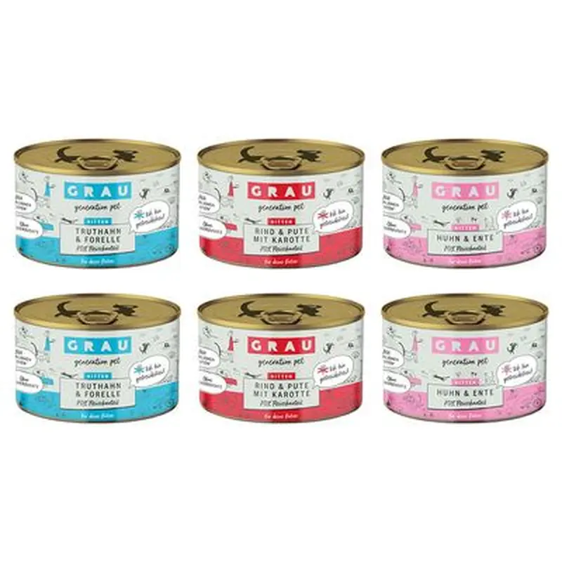 GRAU Gourmet Kitten Grain-Free Multipack - 6 x 200g (3 Varieties)