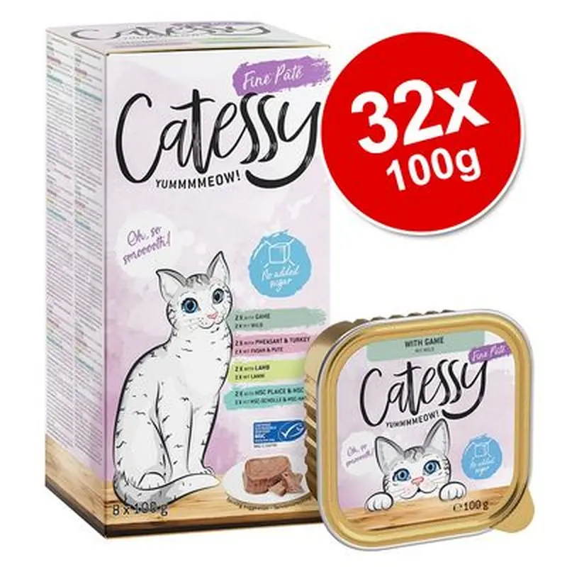 Catessy Trays Mixed Packs Saver Pack 32 x 100g - Fine Pt  Mix I