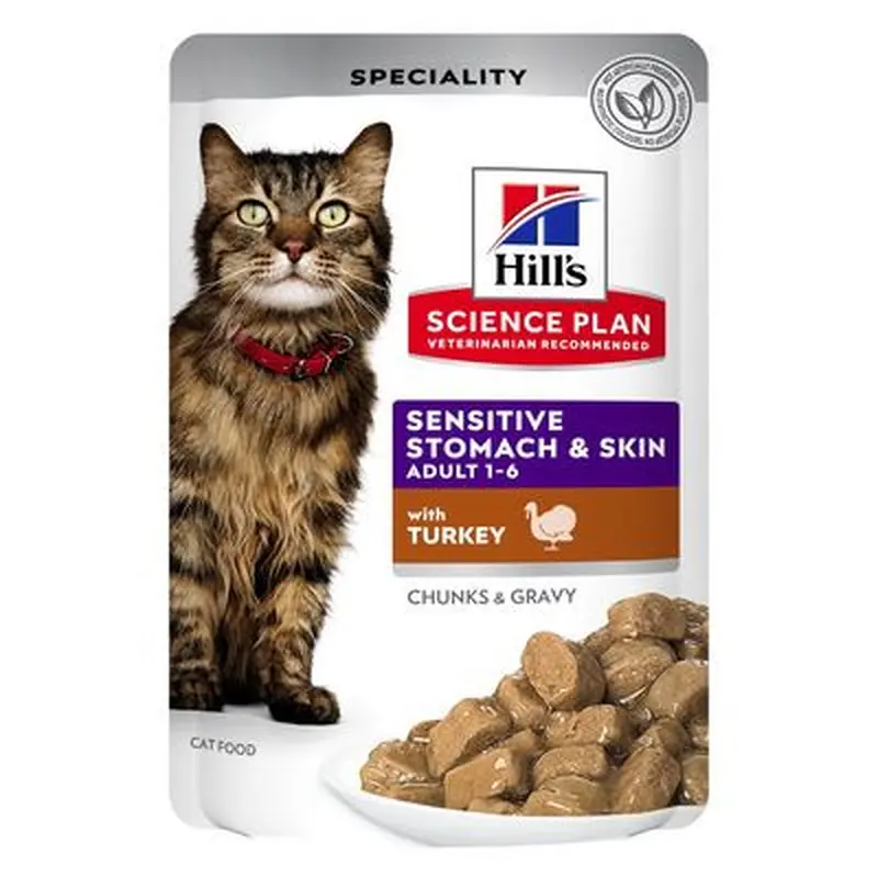 Hill's Science Plan Adult Sensitive Stomach & Skin - Saver Pack: Turkey (24 x 85g)