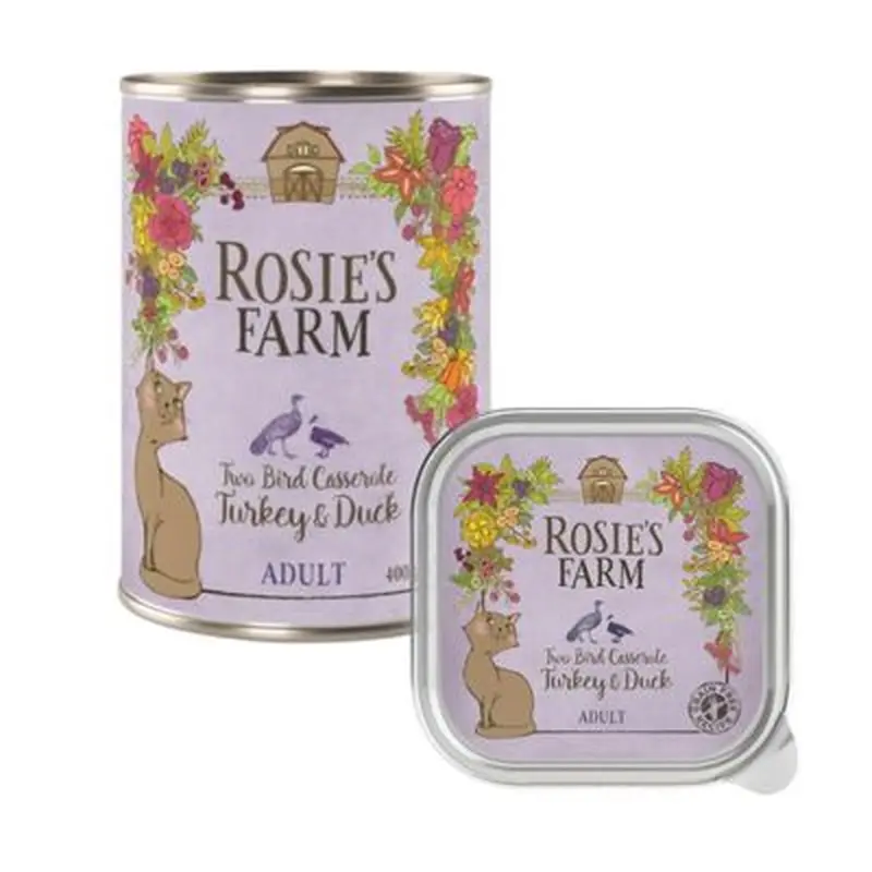 Rosie's Farm Adult Two Bird Casserole with Turkey & Duck - 6 x 400g (cans)