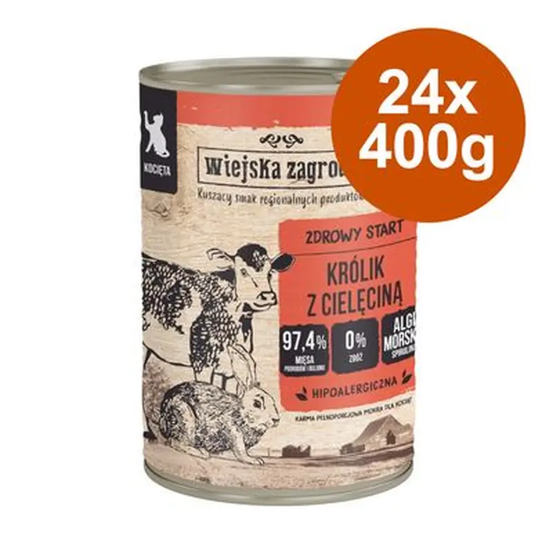 Wiejska Zagroda Cat Saver Pack 24 x 400g - Chicken with Duck