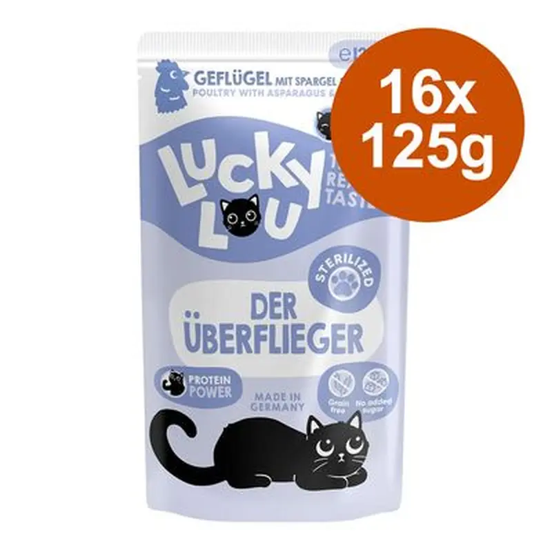 Lucky Lou Sterilized 16 x 125 g - Poultry & beef