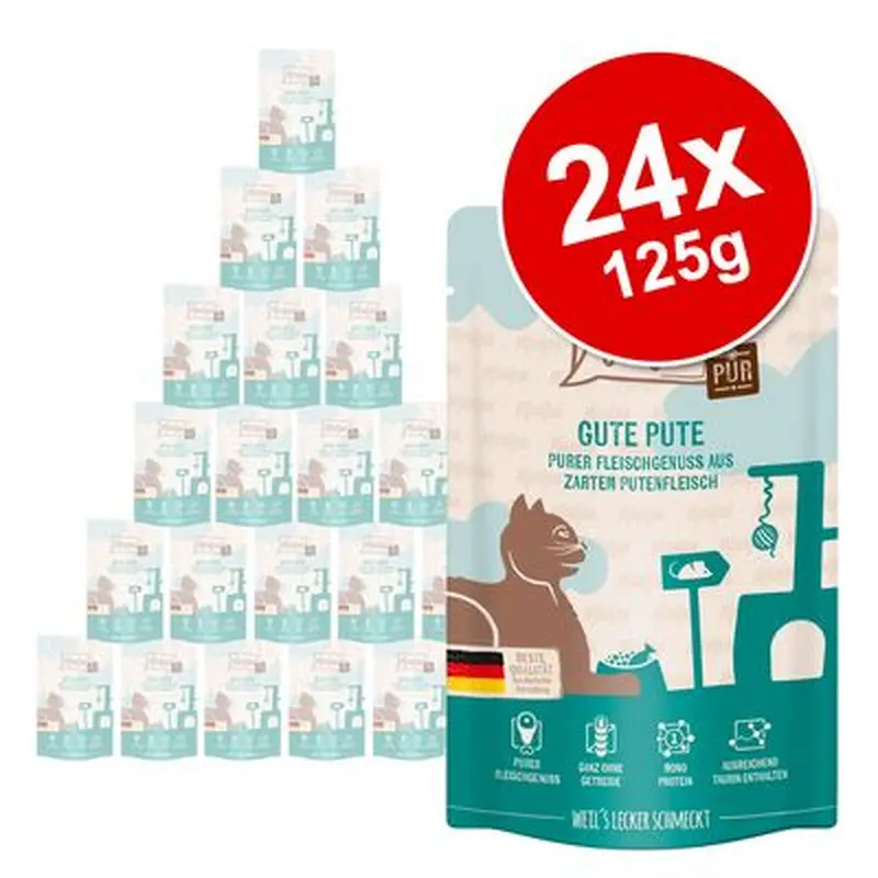 MjAMjAM Pure Meat Pouches Saver Pack 24 x 125g - Pure Beef