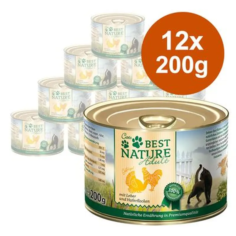Best Nature Cat Adult Saver Pack 12 x 200g - Poultry & Rabbit