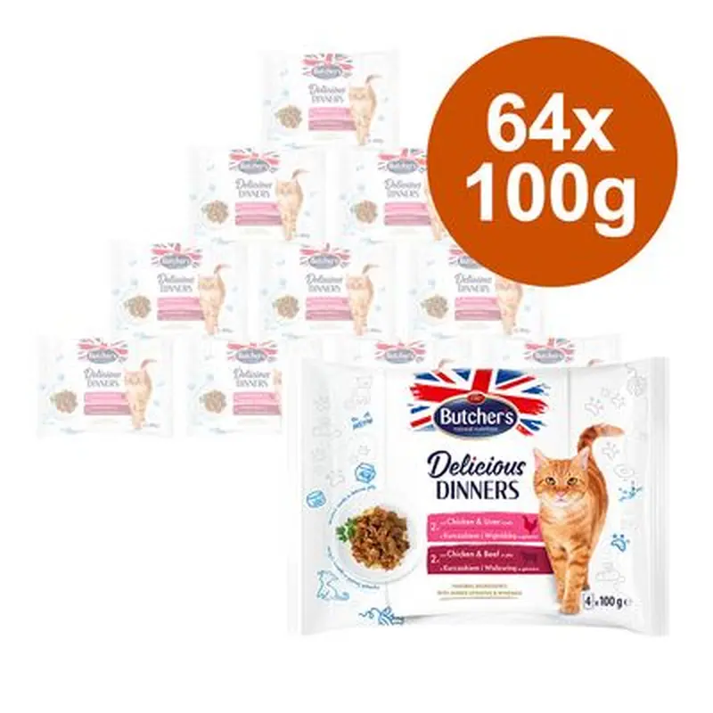 Megapack Butcher's Delicious Dinners 64 x 100g - Mix: Salmon, Trout