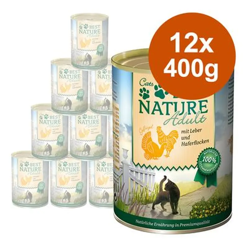 Best Nature Adult Cat Saver Pack 12 x 400g - Salmon, Chicken & Rice