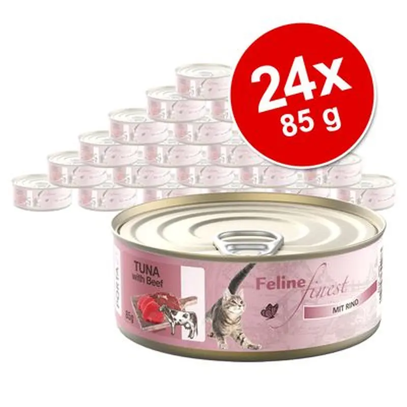 Economy Pack Feline Finest Cats Wet Food 24 x 85 g - Tuna with grouper