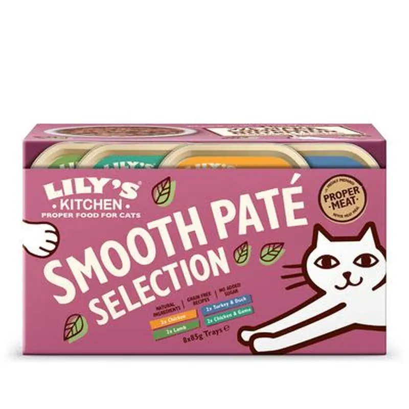 Lily's Kitchen Smooth Pat Selection for Cats 8 x 85g - Mixed Pack (4 Varieties)