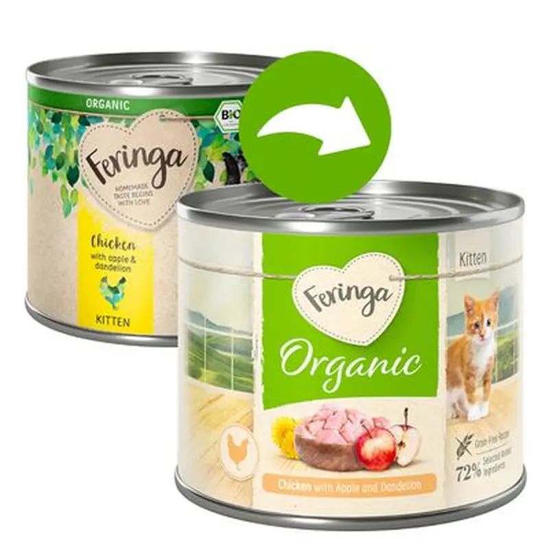 Feringa Organic Menu Kitten 6 x 200g - Mixed Pack (2 Varieties)