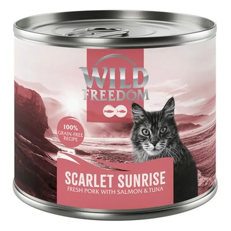 Wild Freedom Adult \"Red\" - Grain-Free Recipe 6 x 200g - Scarlet Sunrise - Pork, Salmon & Tuna