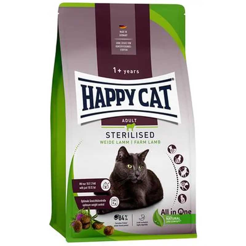 Happy Cat Sterilised Adult Pasture Lamb - 1.3kg