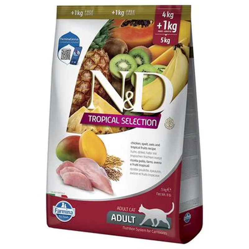 N&D Cat Tropical Selection with Chicken - 5kg (4kg + 1kg)