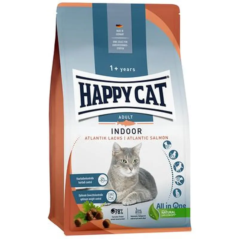 Happy Cat Indoor Atlantic Salmon - Economy Pack: 2 x 4kg