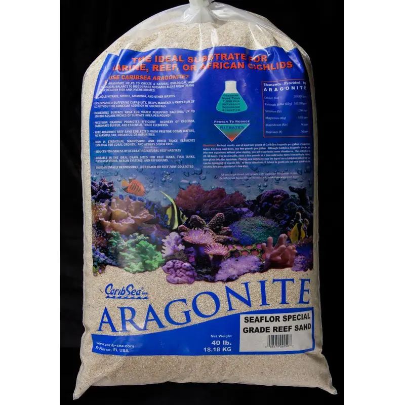 CaribSea Seafloor Special Grade Dry Aragonite Reef Sand 40 lb