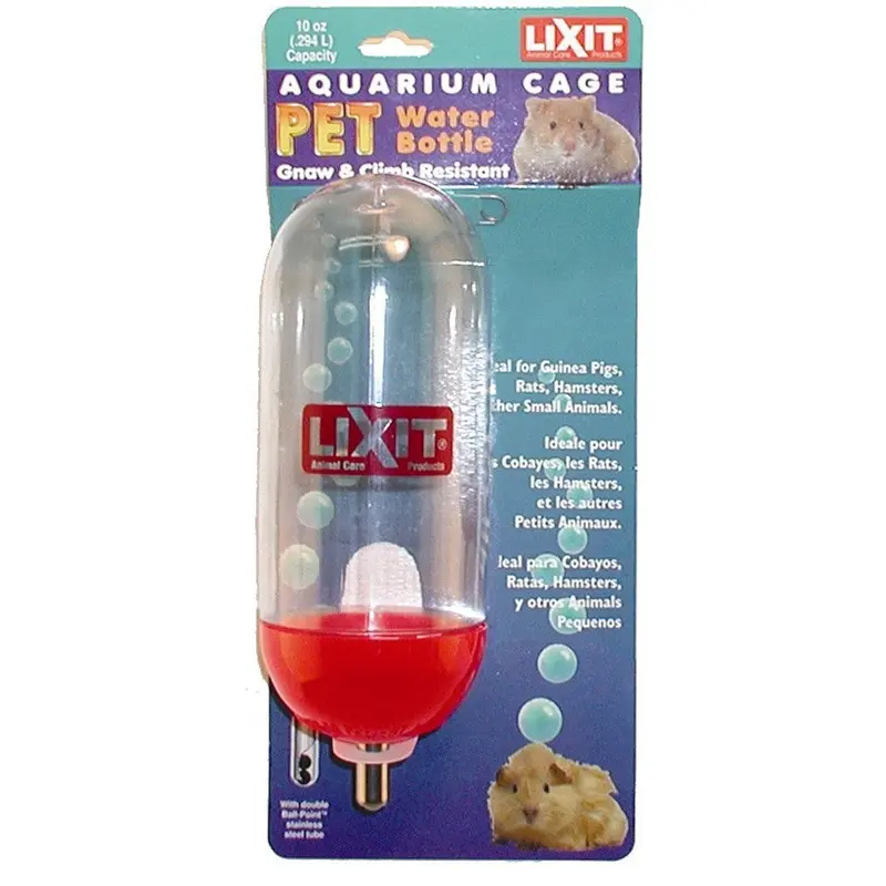Lixit Aquarium Cage Bottle for Small Animals Clear, Blue 10 Ounces