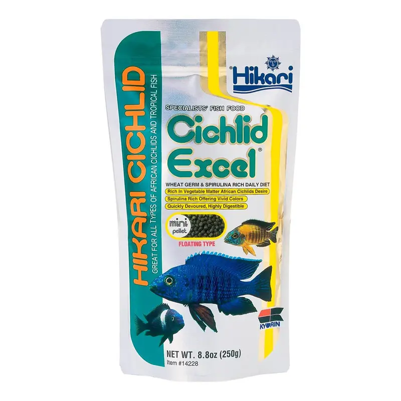 Hikari Cichlid Excel Pellets Fish Food 8.8oz Mini