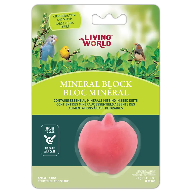 Living World Apple-Shaped Mineral Block for Birds 1.1oz - 82185 
