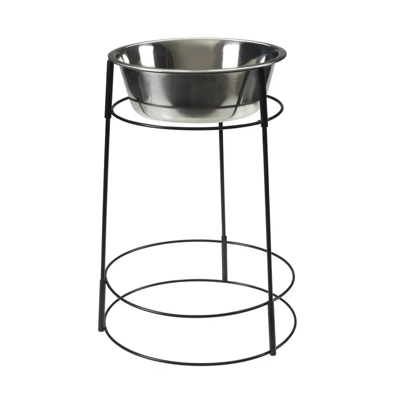 Spot Hi-rise Single Diner Dog Bowl Silver 15 in